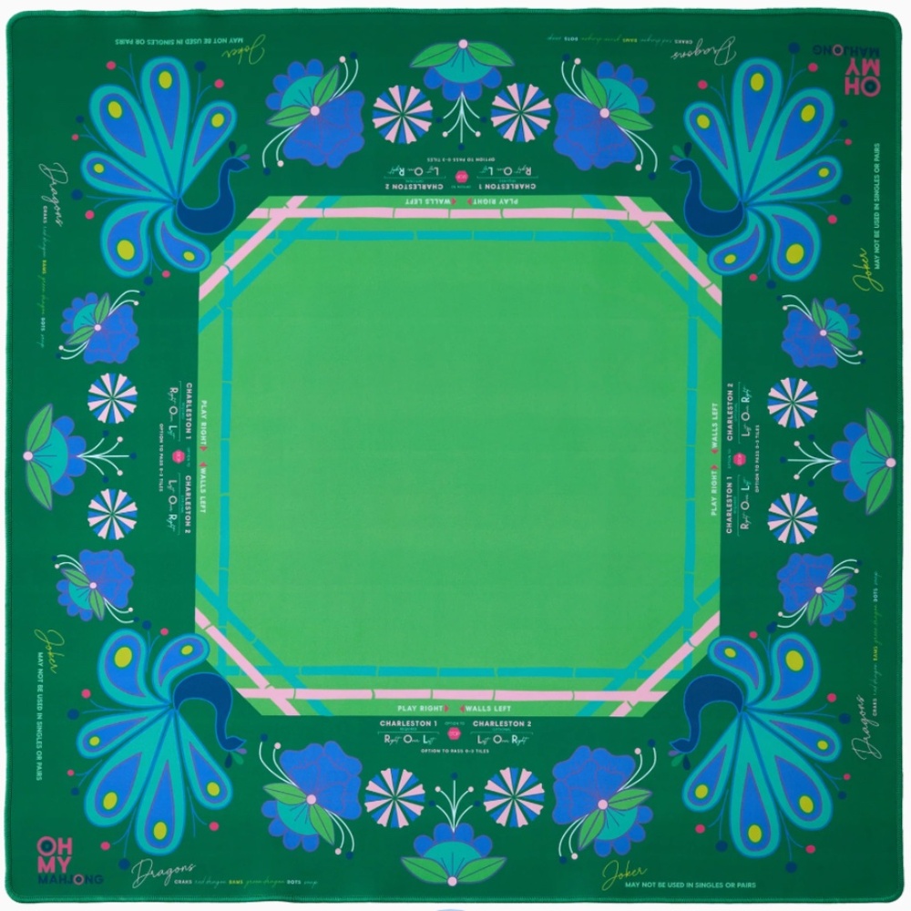 Oh My Mahjong Green Birdie Mat